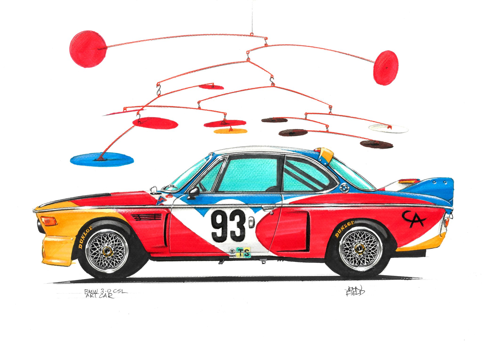 Homage to BMW's first art car, the 1975 3.0 CSL by Alexander Calder