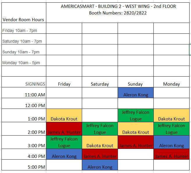 Litrpg Podcast - The book signing schedule for the LitRPG...