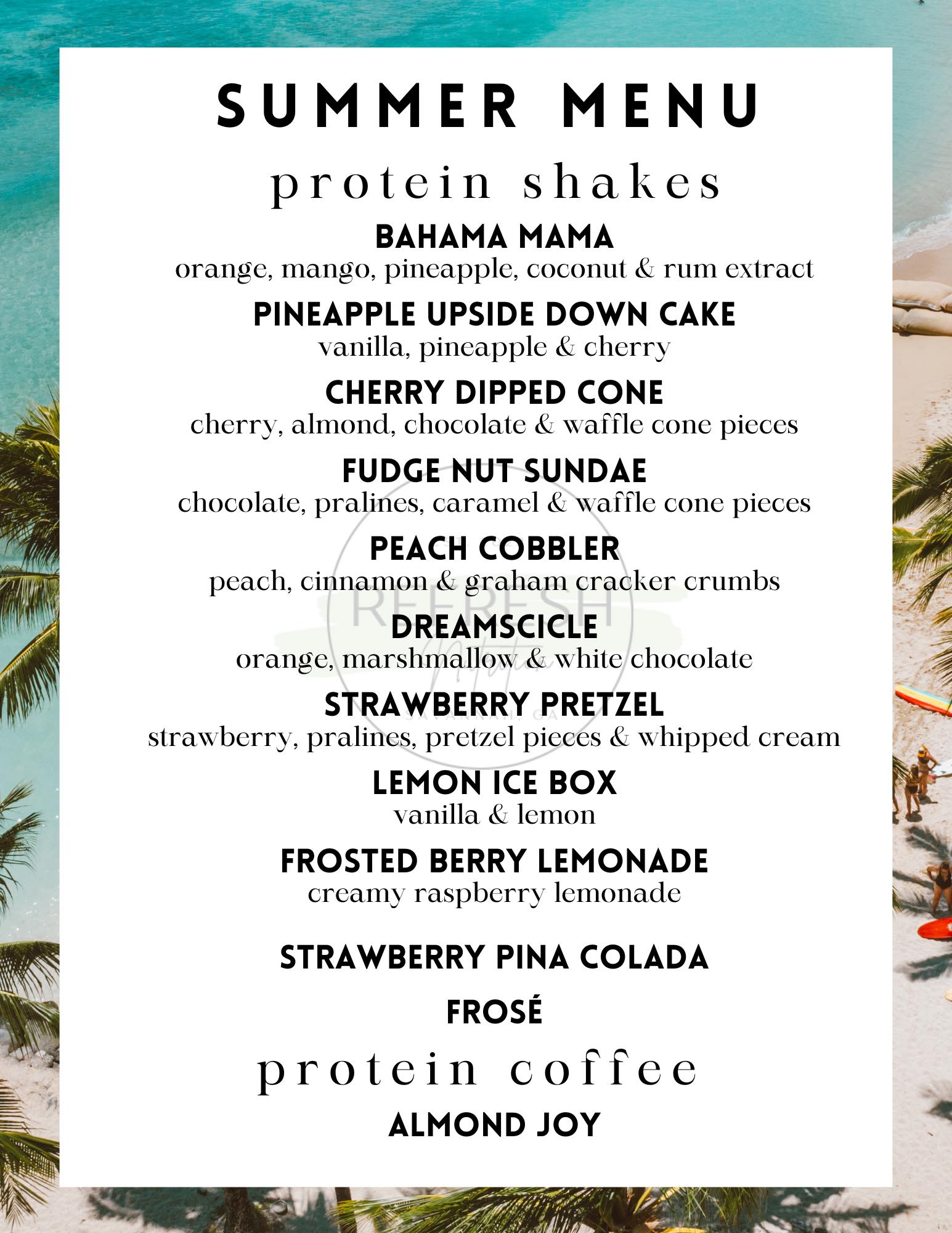 ☀️ SUMMER ⚓️ MENU ☀️ It’s heeeere!... - Refresh Nutrition