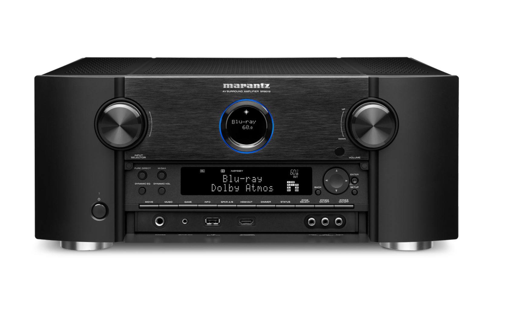 Powerful 7.1 channel slim design AV receiver in black. This