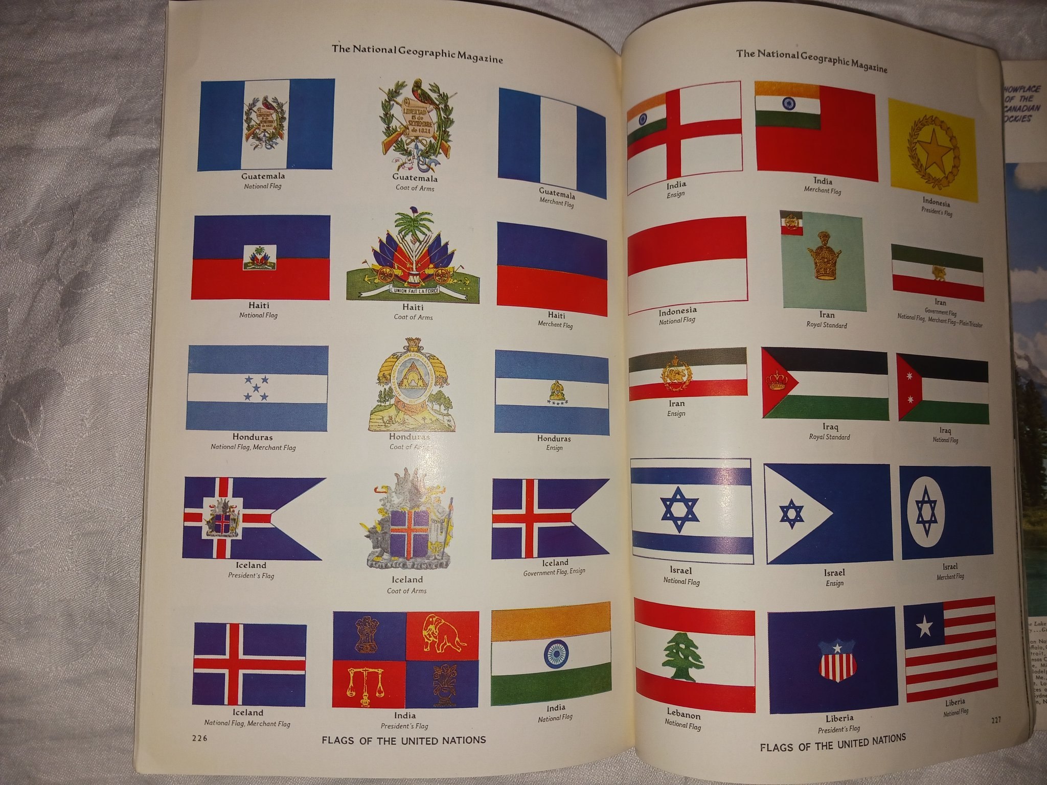 1951 National Geographic featuring international flags