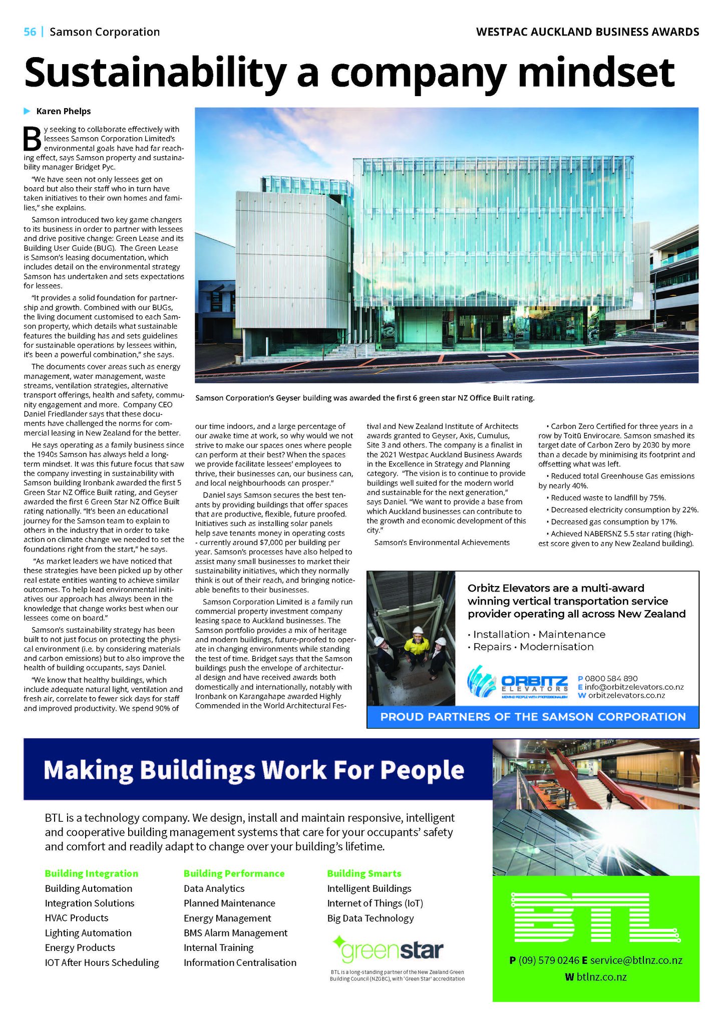 Orbitz Elevators - Amazing environmental sustainability initiatives and ...