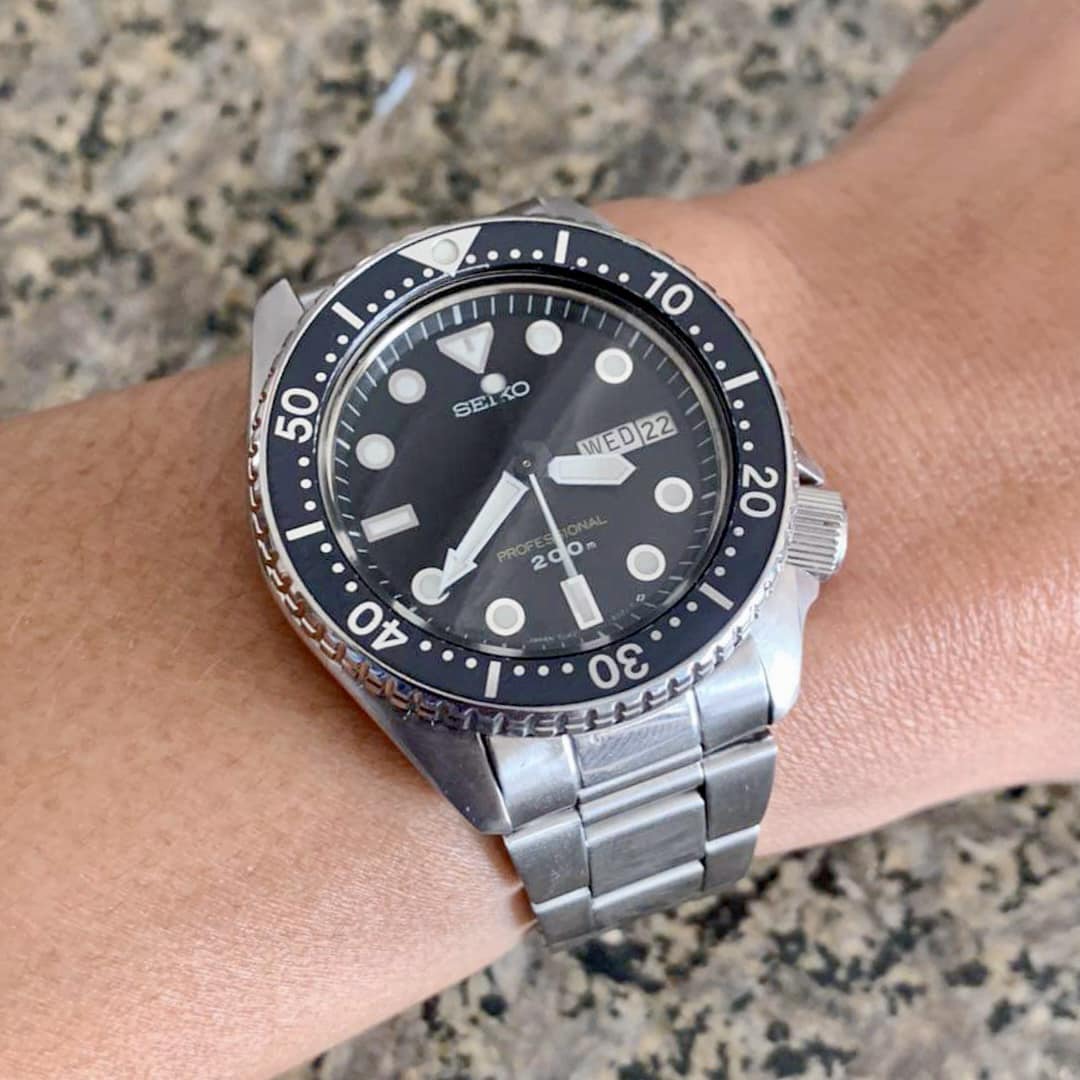 Seiko 7C43-600A gilt dial watch