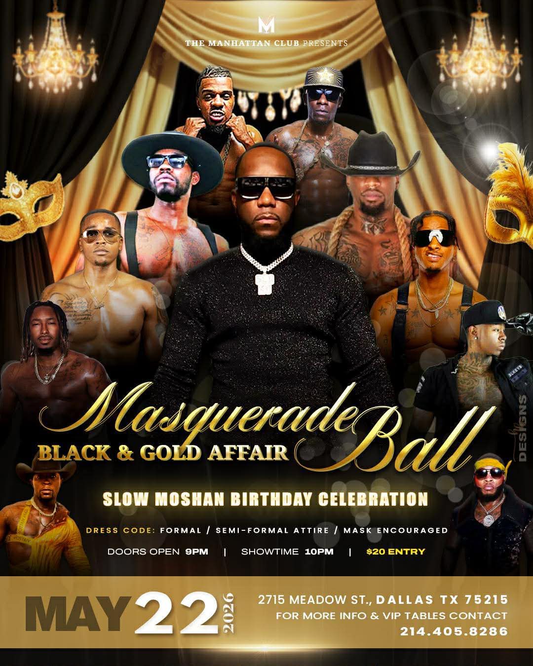 Maurice Slow Moshan Shannon's Masquerade Ball Birthday Bash at Manhattan Club