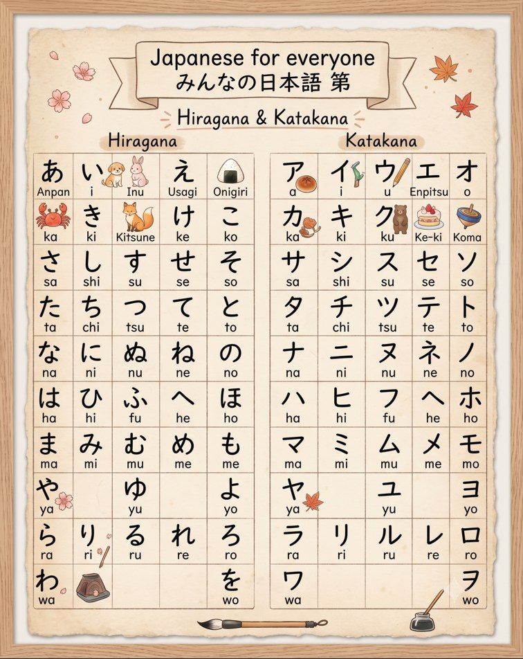 Hiragana & Katakana photo by me Japanese for everyone みんなの日本
