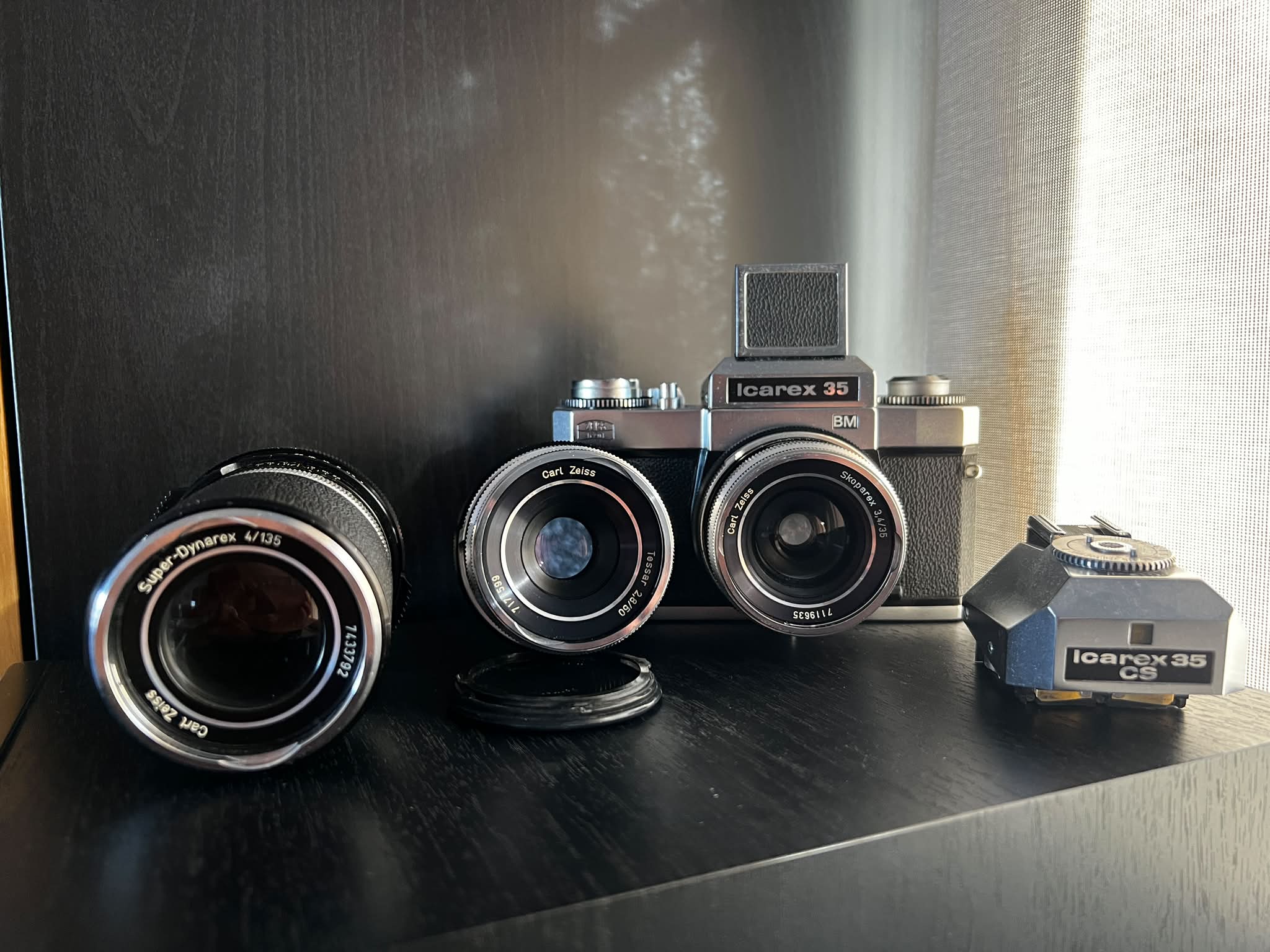 Zeiss Ikon and Voigtlander Icarex 35 camera system with lenses and