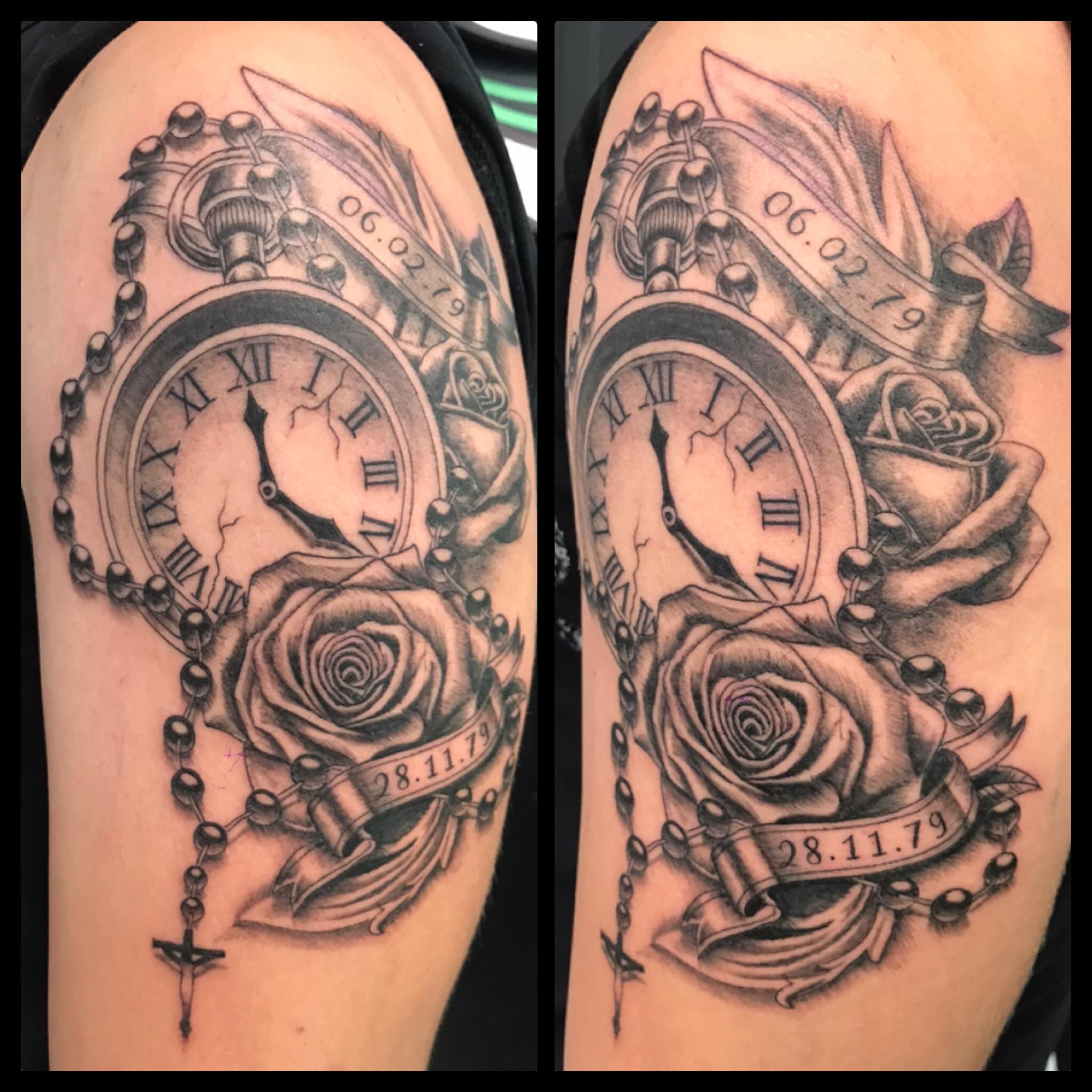 Dessin Tatouage Rose Avec Chapelet