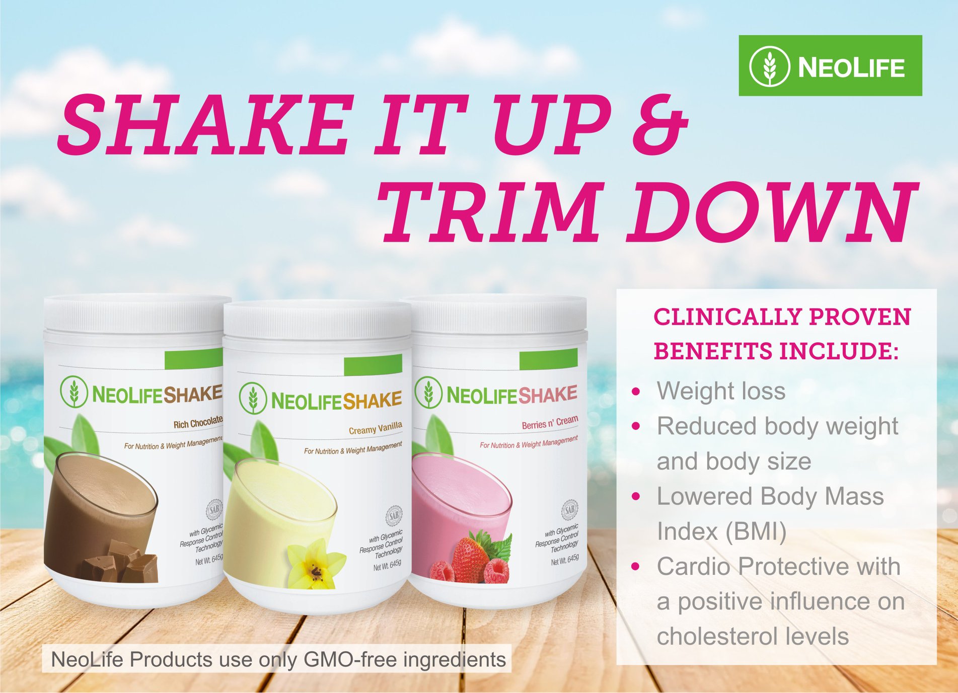 NeoLife Shake, a delicious and convenient protein rich shake to be 