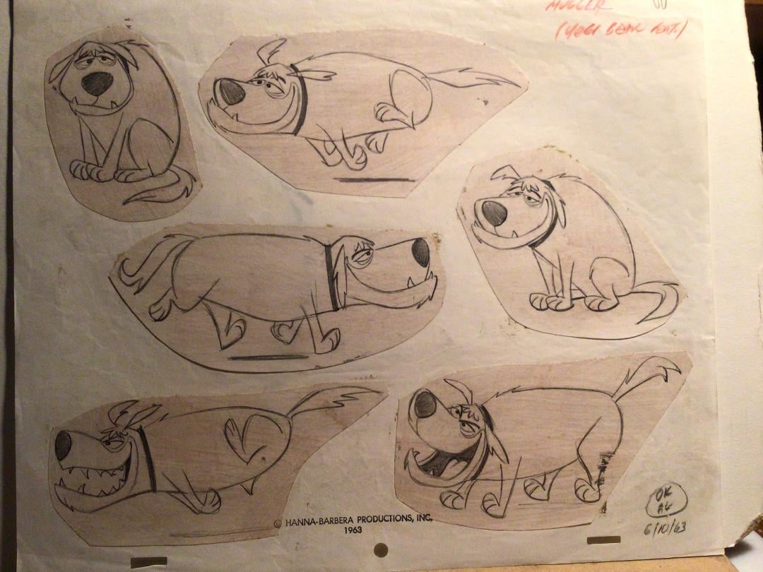 This an original model sheet of Mugger which evolved into Mutley.