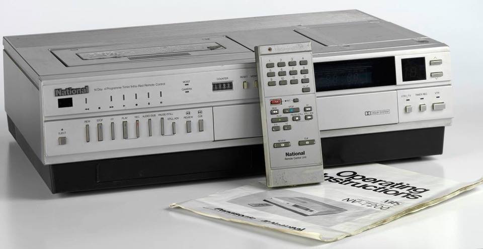 Can you believe this early model #videocassette recorder (VCR) is