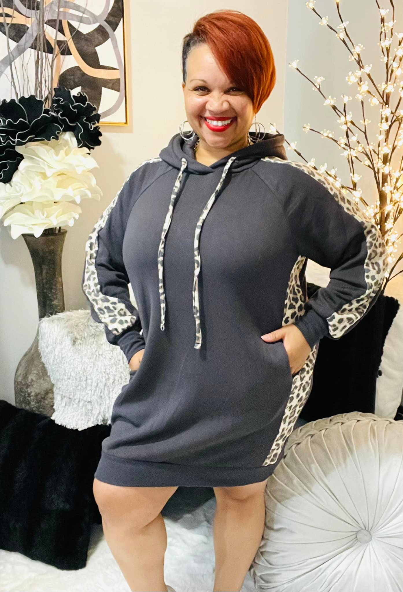 hoodie dress cute ✨ “Easy to wear, easy to love—the Zoelle Dress. Available now in sizes S–XXXL. Grab yours before they're gone!” Argent Ruched Dress in key_words-magazine art CHK3199 Color:Milk Pink hoodie dress