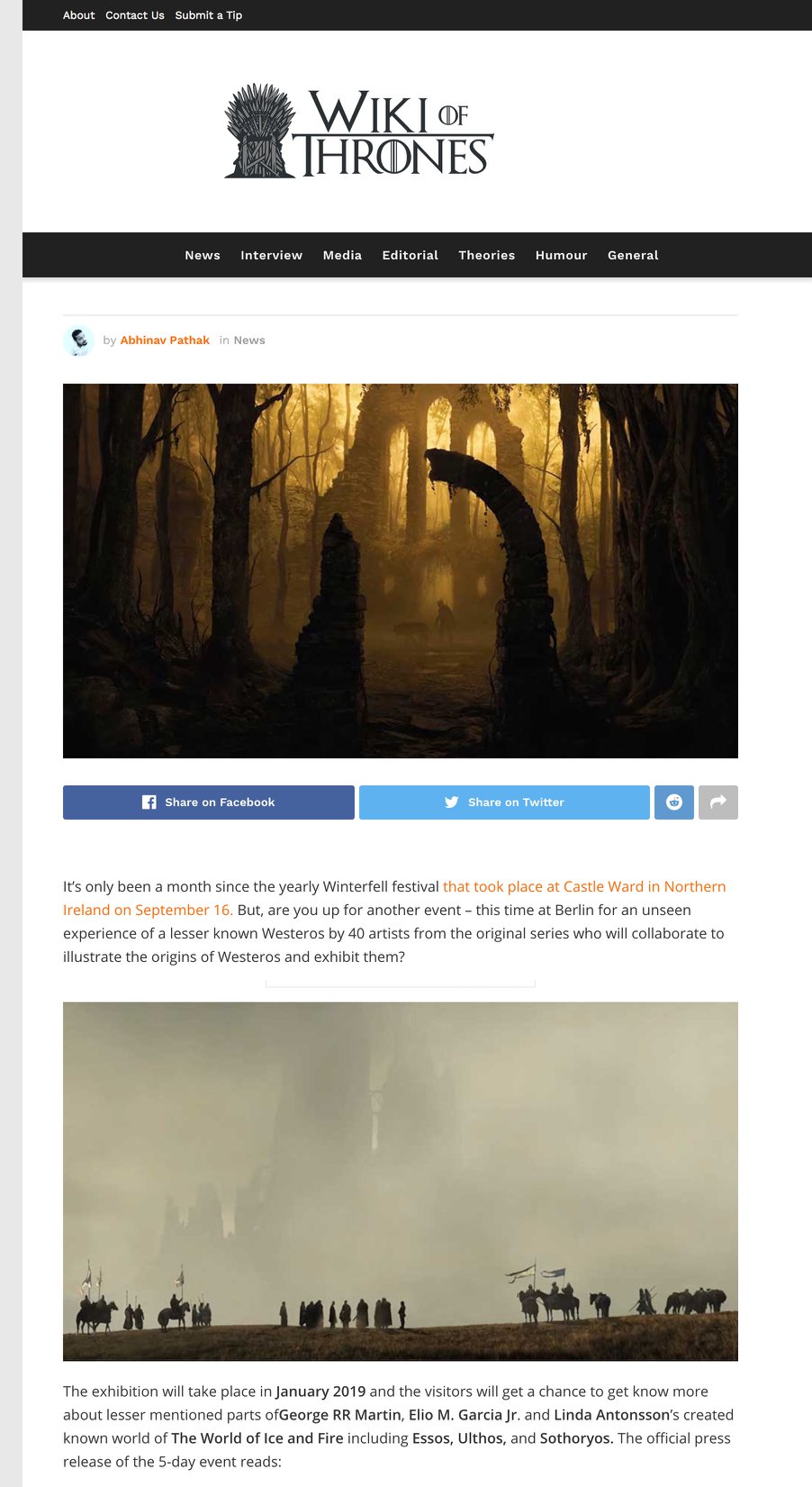 Unseen-Westeros - „The exhibition will take place in January 2019 and ...