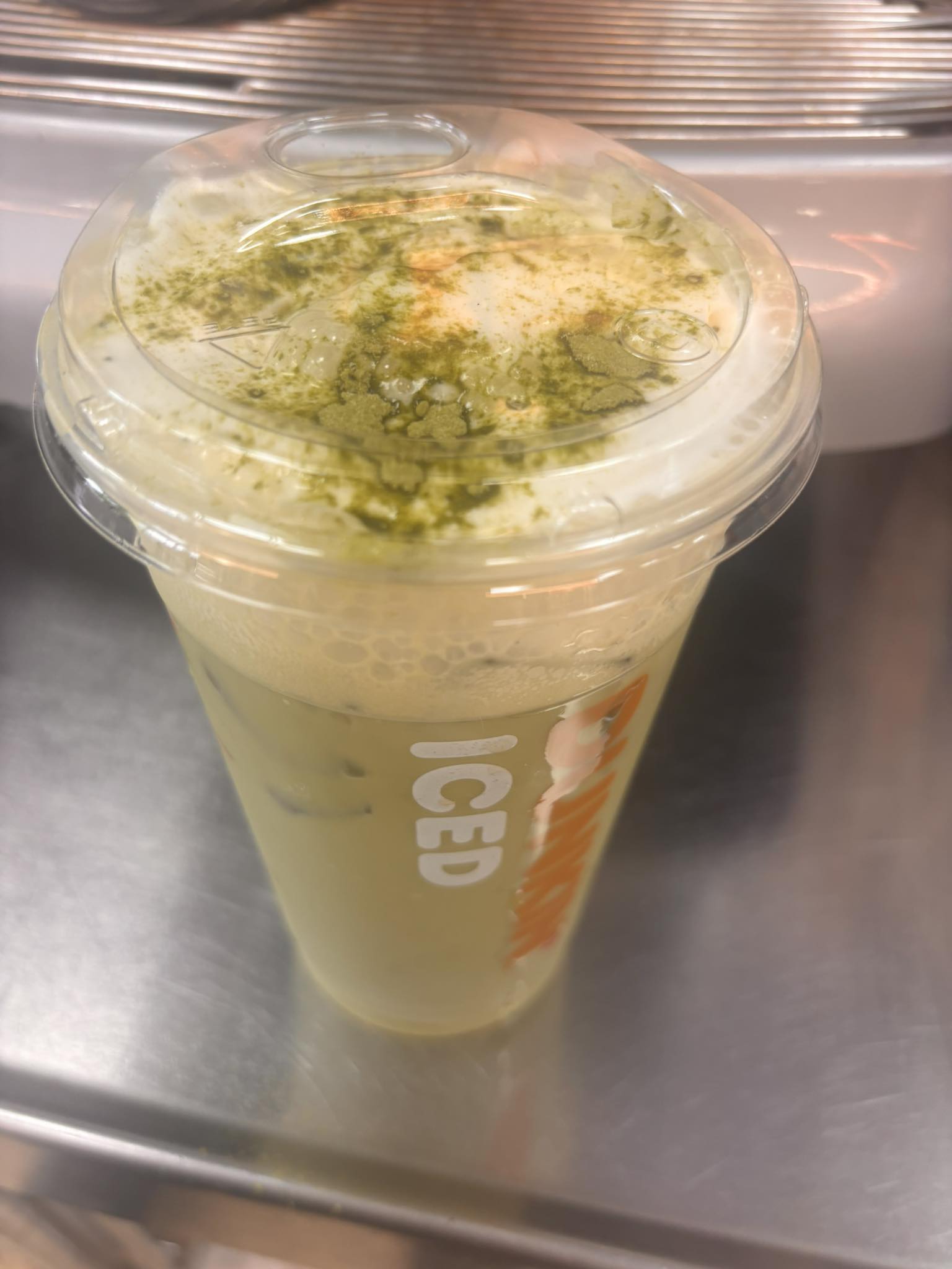 Dunkin’ World | Medium iced matcha with vanilla bean, raspberry flavor ...