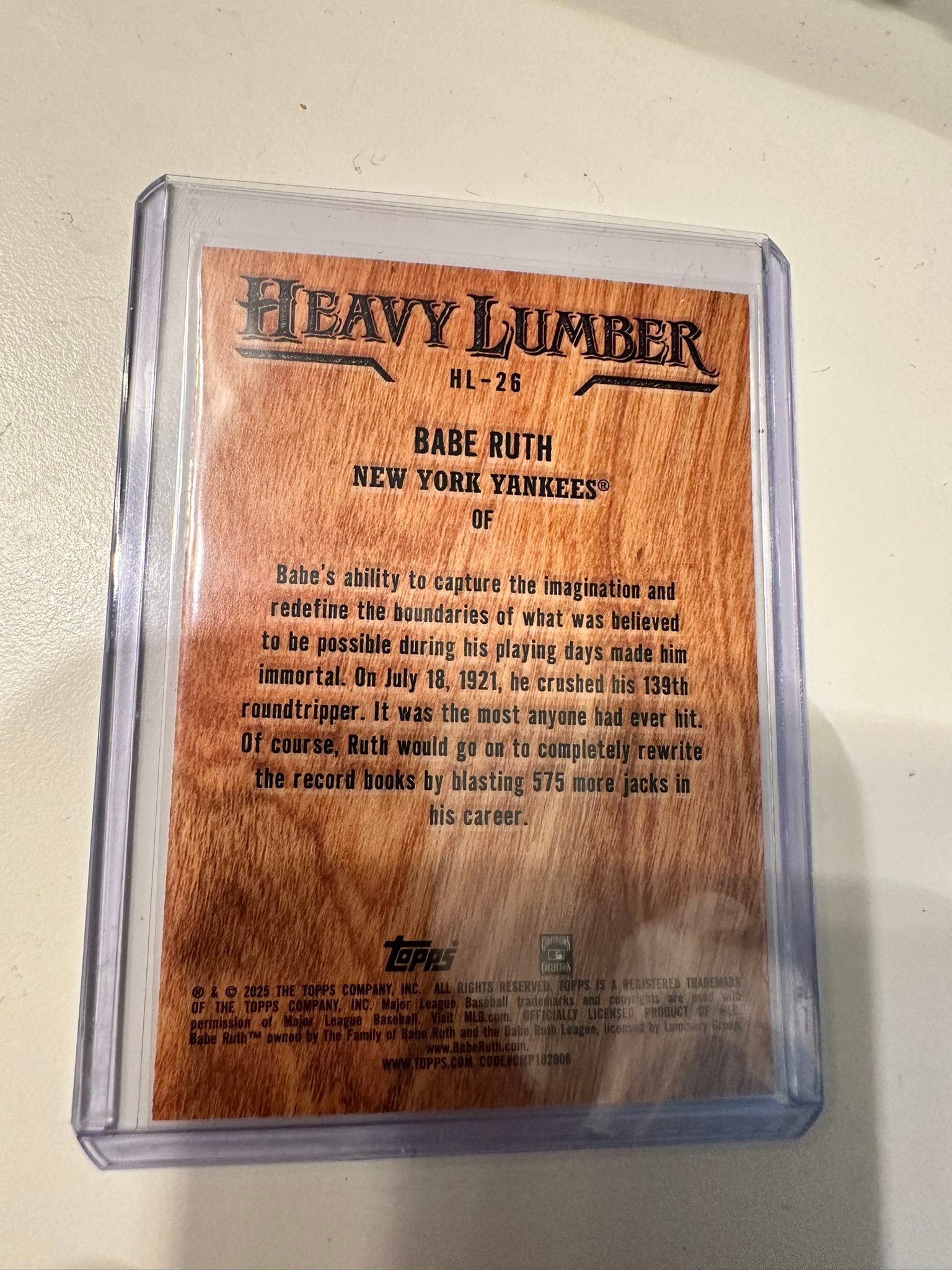 Experience with 2025 Topps heavy lumber cards?