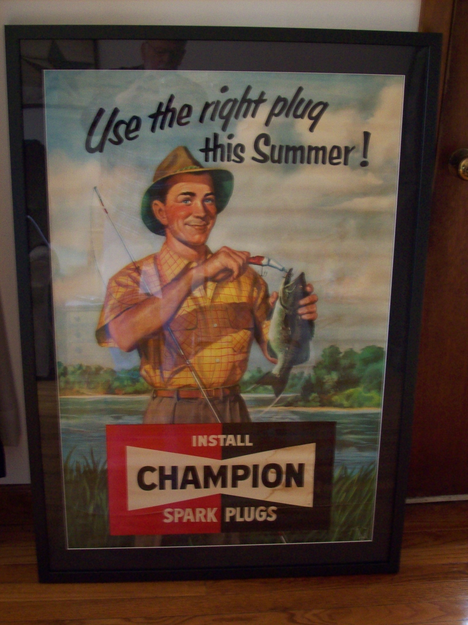 Vintage Nippondenso Spark Plug advertising poster, 70's or 80's