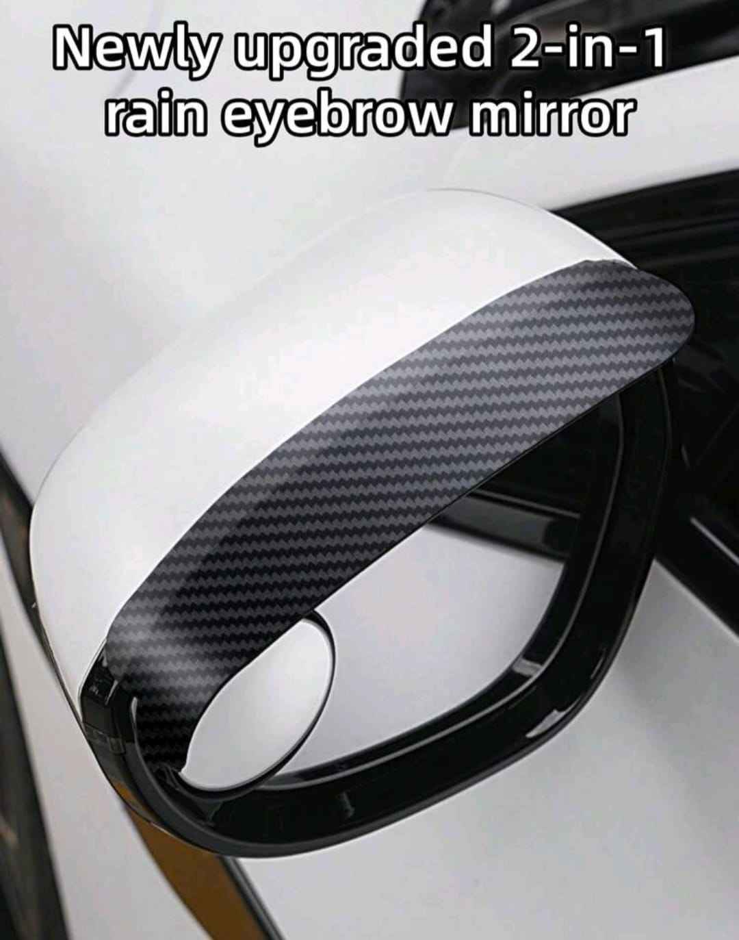 UK Carbon Fiber Black Car SUV Rear View Side Mirror Rain Visor Guard Accessories | UK