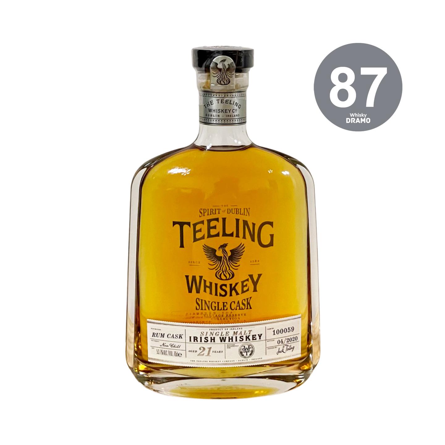 Teeling 21yo #100059 Rum Cask for Whisky Lovers HK, 53.7% There 