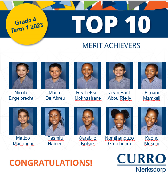 Congratulations to our Grade 4 Top... - Curro Klerksdorp | Facebook
