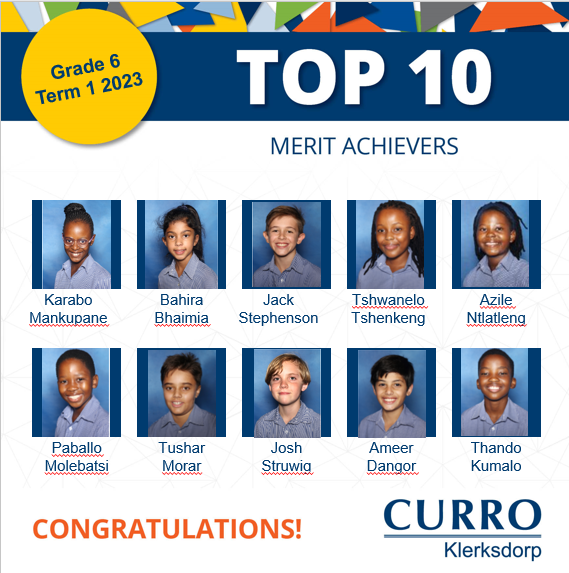 Congratulations to our Grade 6, Term 1,... - Curro Klerksdorp | Facebook