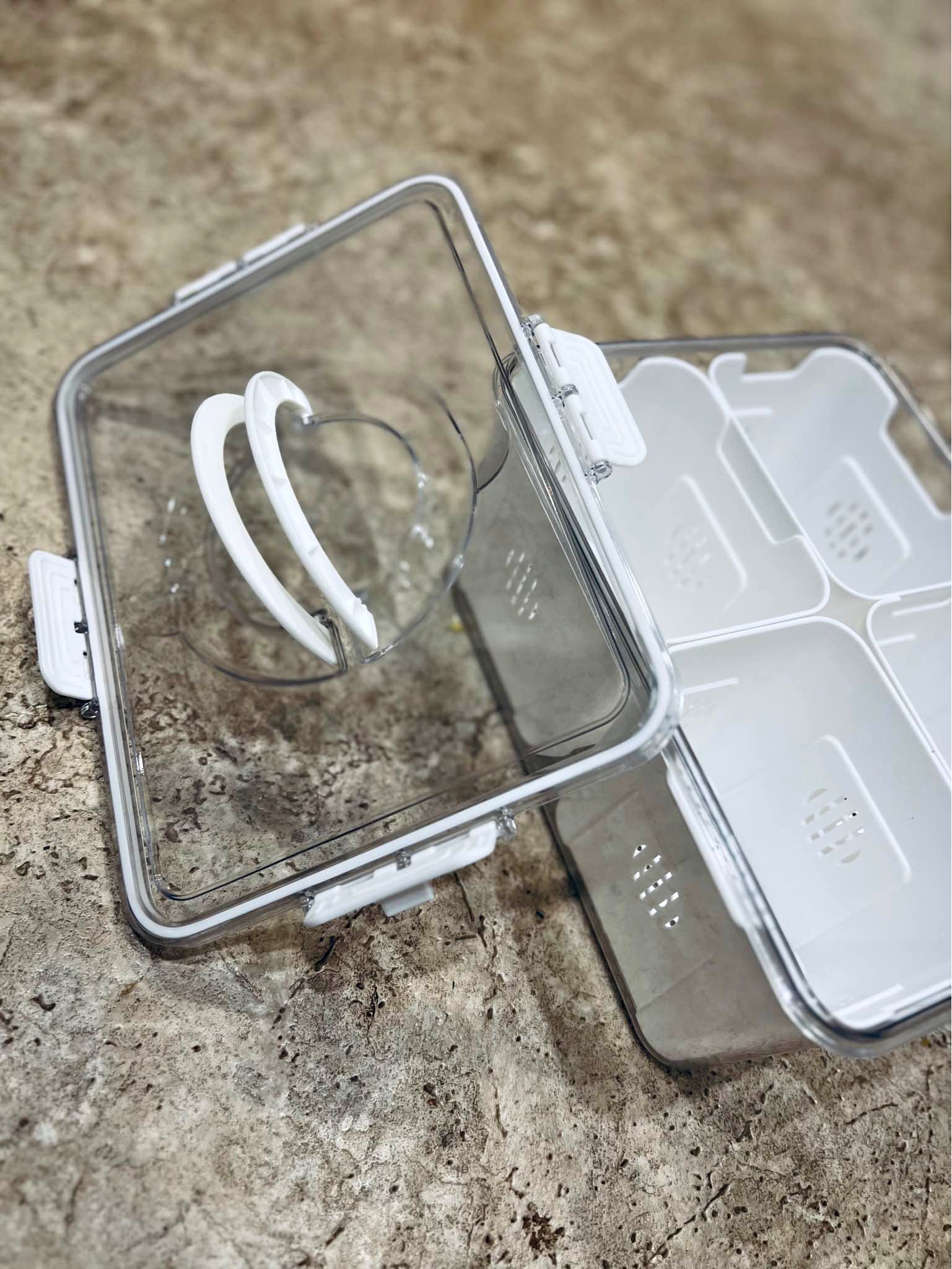 Multi-Purpose Food Storage Box with 4 Removable Inner Containers – 12x9 ...