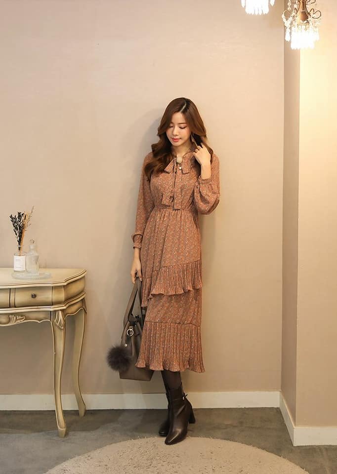fall brown dresses for women Timeless Romantic Chiffon Maxi Dress, – Everyday Chic Boutique Trouser Inseam:W36 L28 NotClearance comfortable fit Womens Brown Dress |