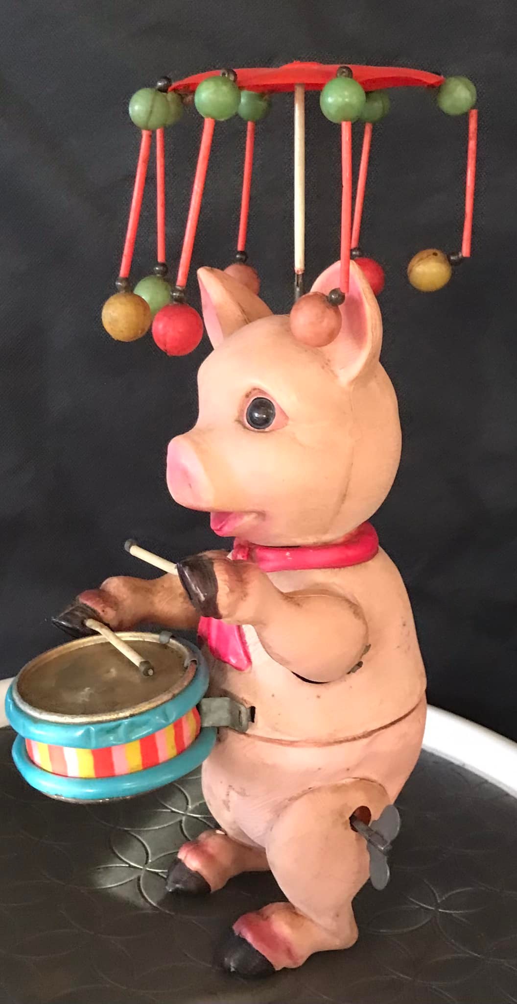 Schuco fiddler pig wind-up toy from 1930s Germany