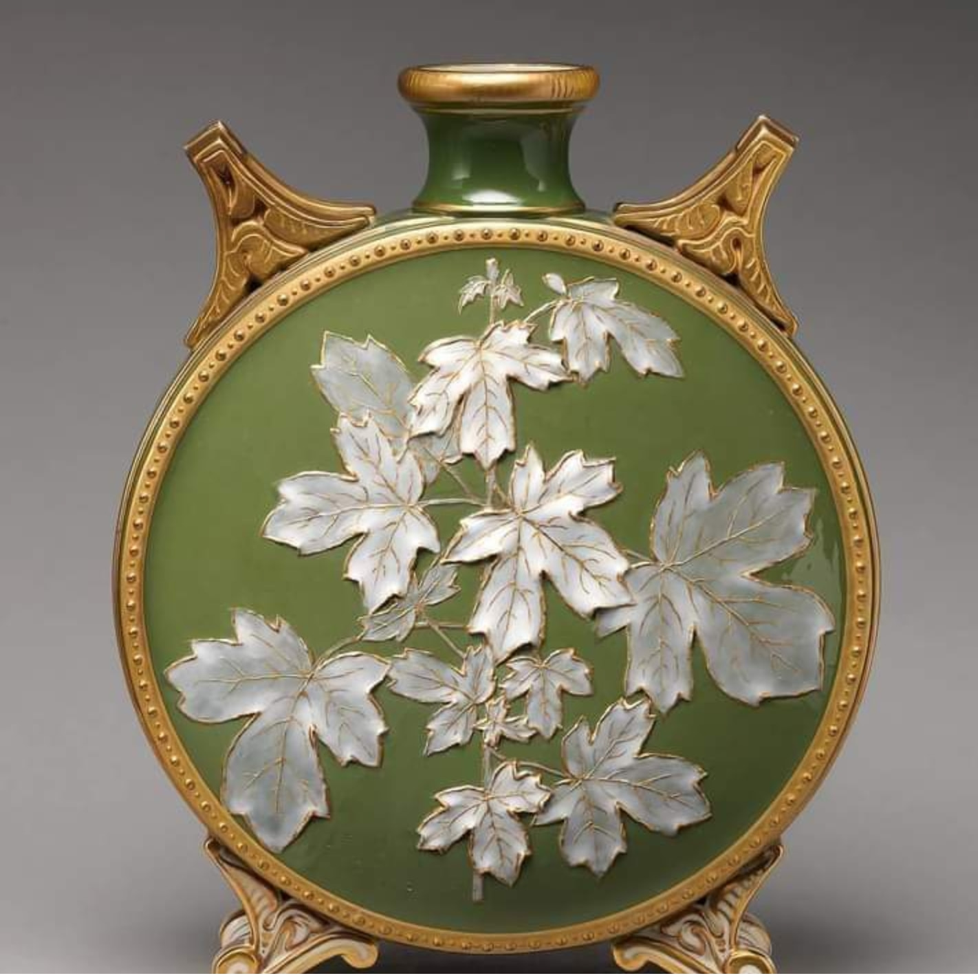 Grainger's Worcester porcelain shell vases with coral base
