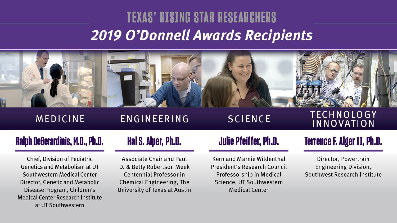 Congratulations to the 2019 recipients of the Edith and Peter O'Donnell ...