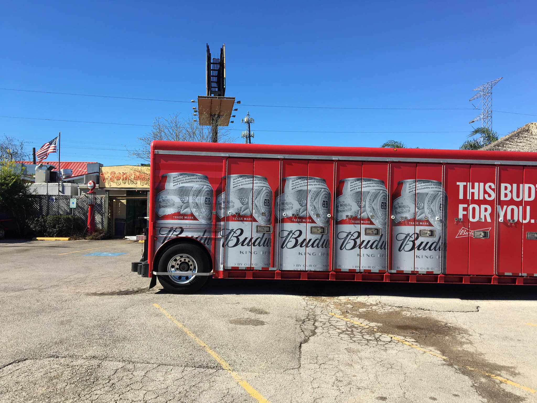It appeared to be headed for a Budweiser delivery truck.