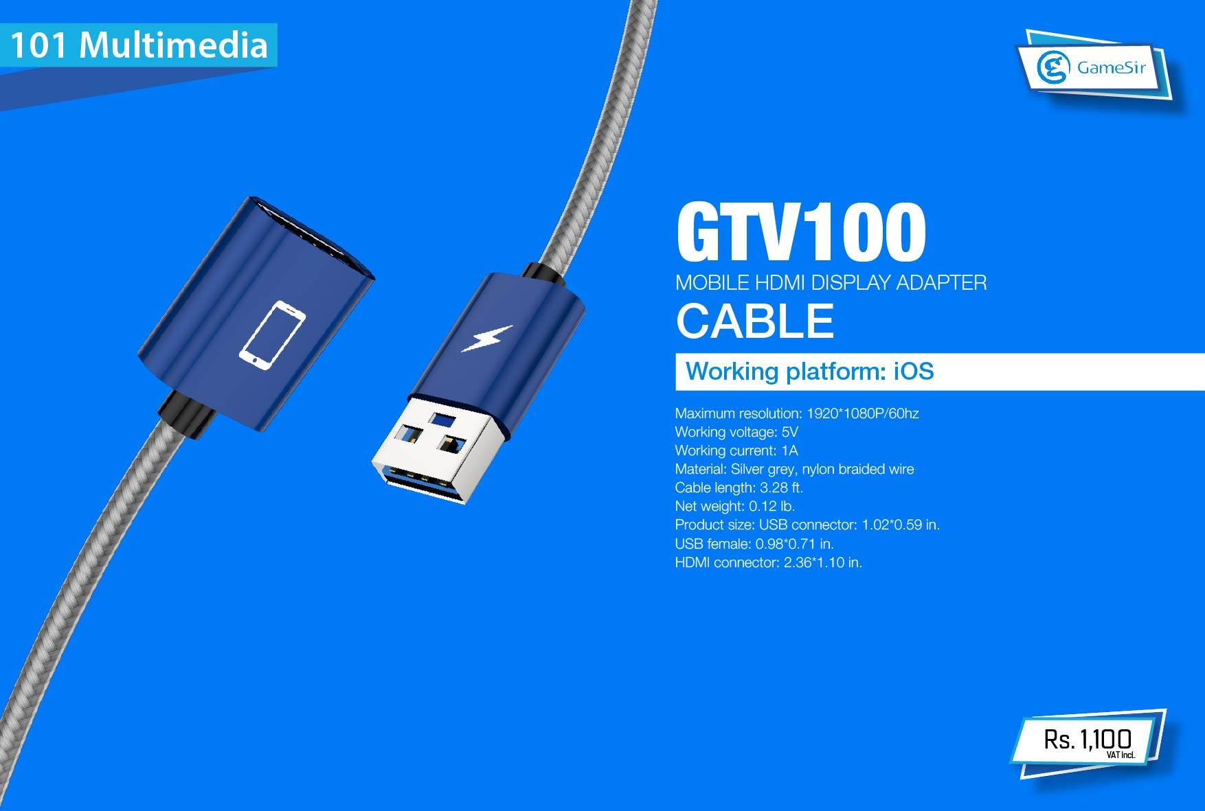 USB C HDMI Adapter 2 in 1, CableGlaxay USB-C to HDMI and PD Adapter, Supports 60W Charging