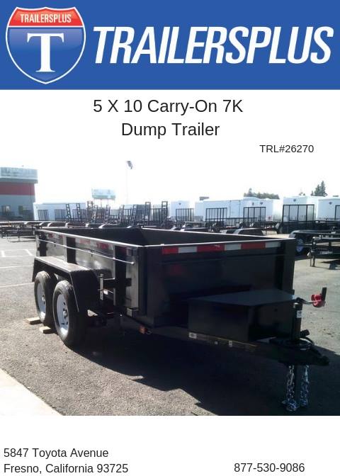 TrailersPlus - 5 X 10 Carry-On 7K Dump Trailer ☑️ Tandem...