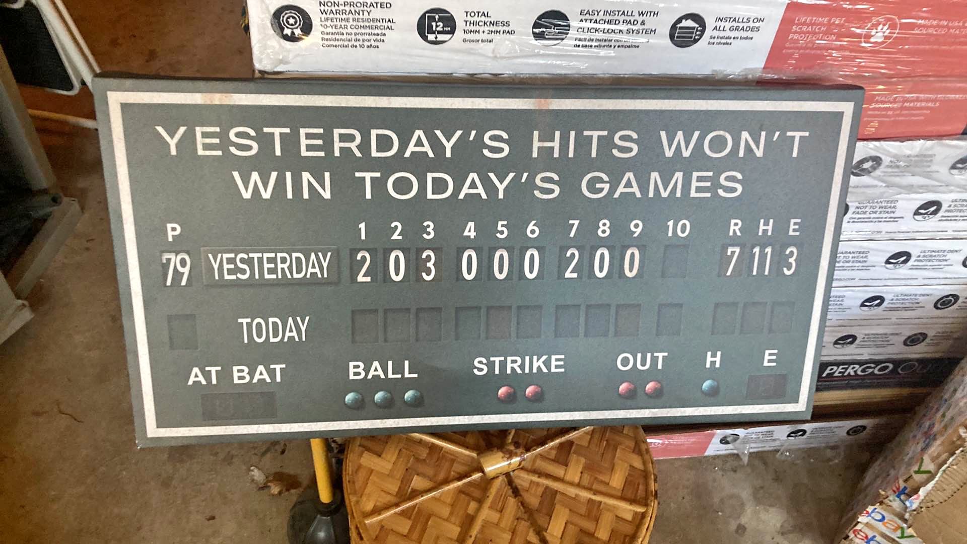 IKONICK Baseball Scoreboard Canvas 