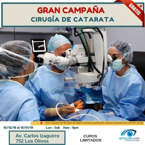 Clínica de Ojos Oftalmic Laser - Gran Campaña Gratuita - Cirugía de ...