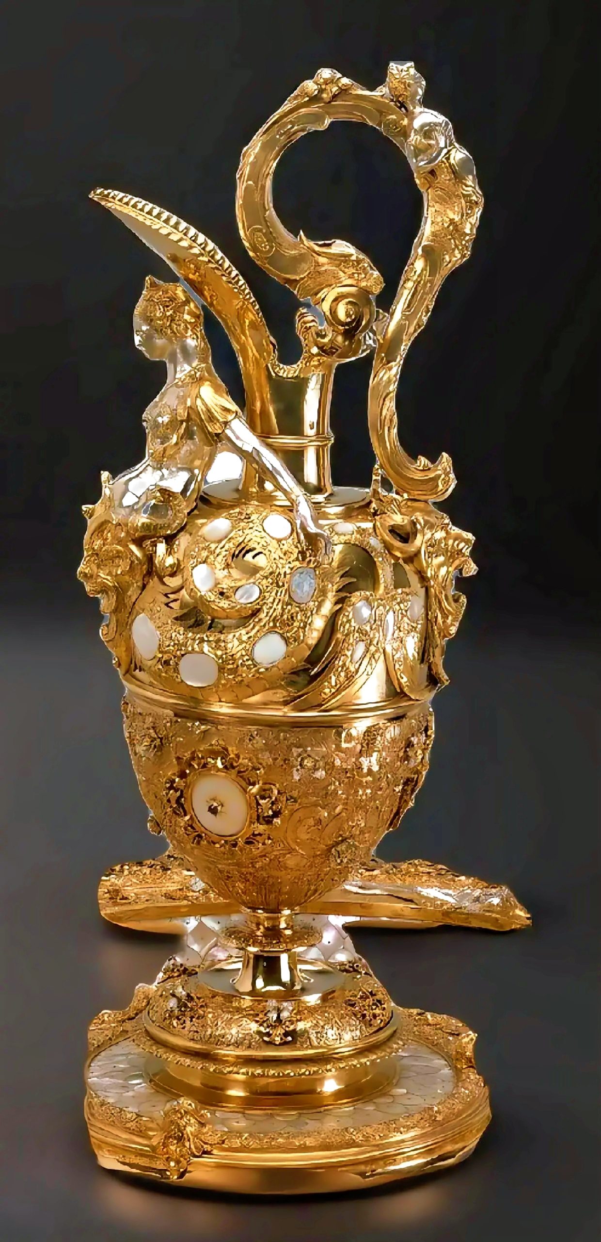 An ornamental jug made around 1570 CE by the famous Nuremberg