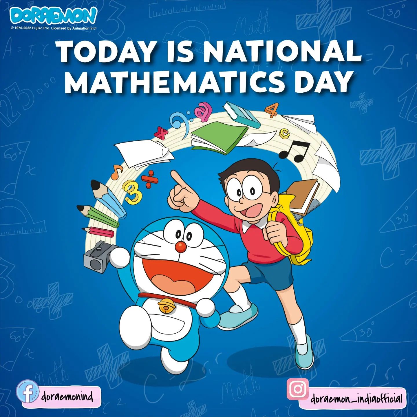 Doraemon India - Today is National Mathematics Day ! 📚📏 .... | Facebook