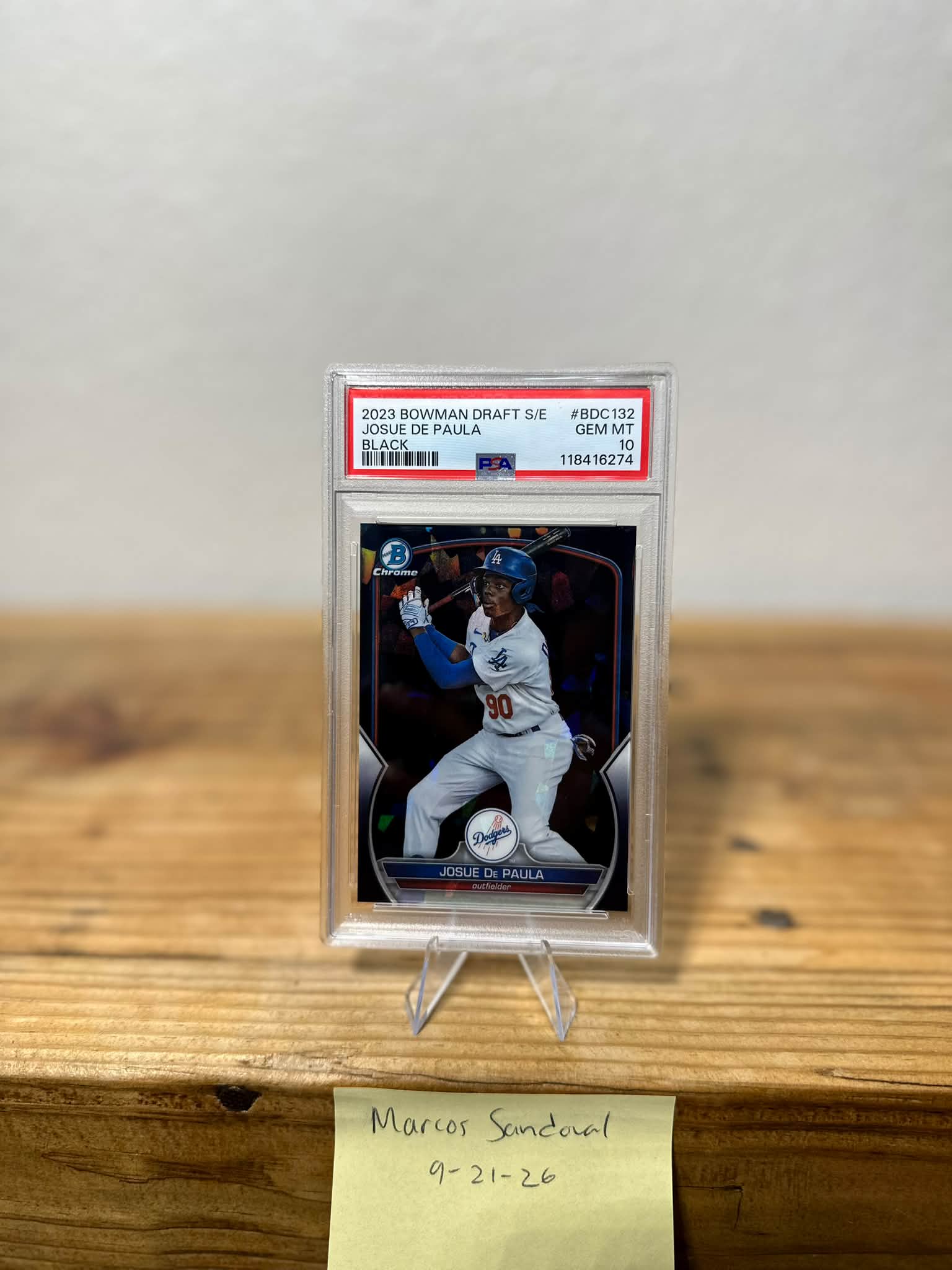 2023 Bowman Draft Sapphire Josue De Paula Black /10 PSA 10 card