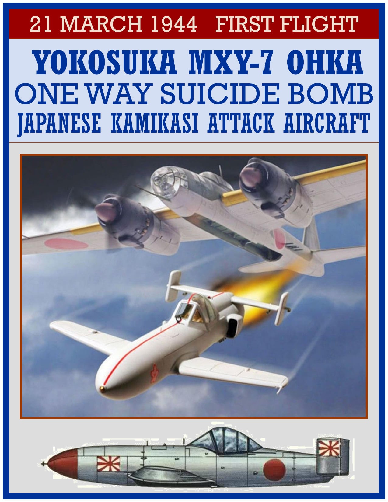 Japanese ohka model 11 kamikaze aircraft