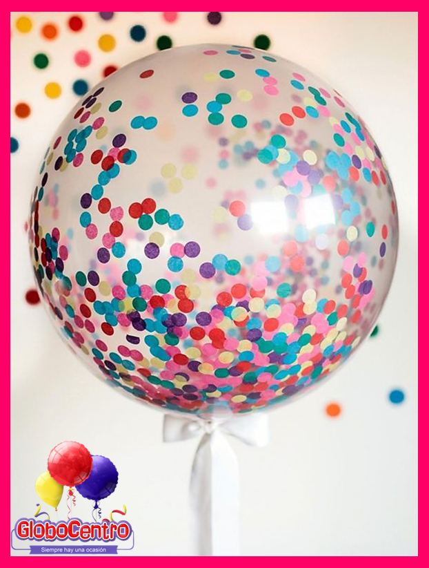 Globos De Confeti Gigantes - 36 Pulgadas - 4 Unidades - Transparentes Con Confeti Metálico - Para Fiestas