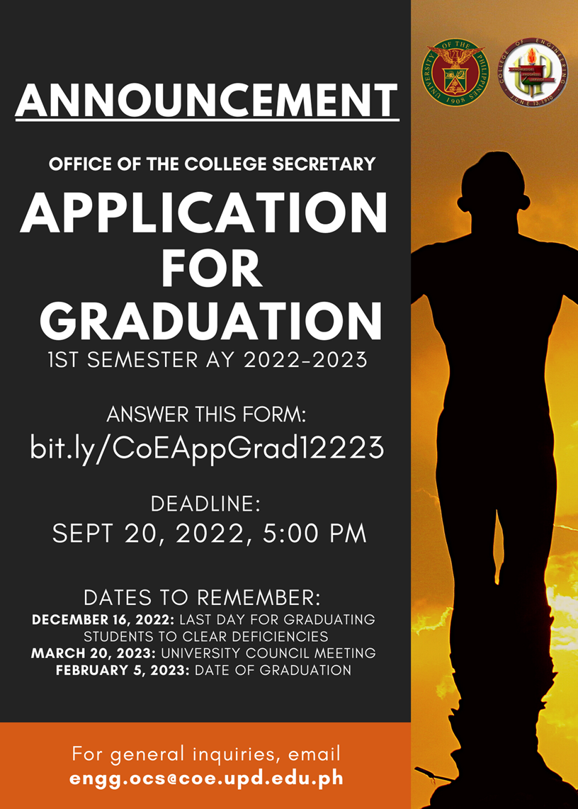 [APPLICATION FOR GRADUATION,... - UPD College of Engineering | Facebook