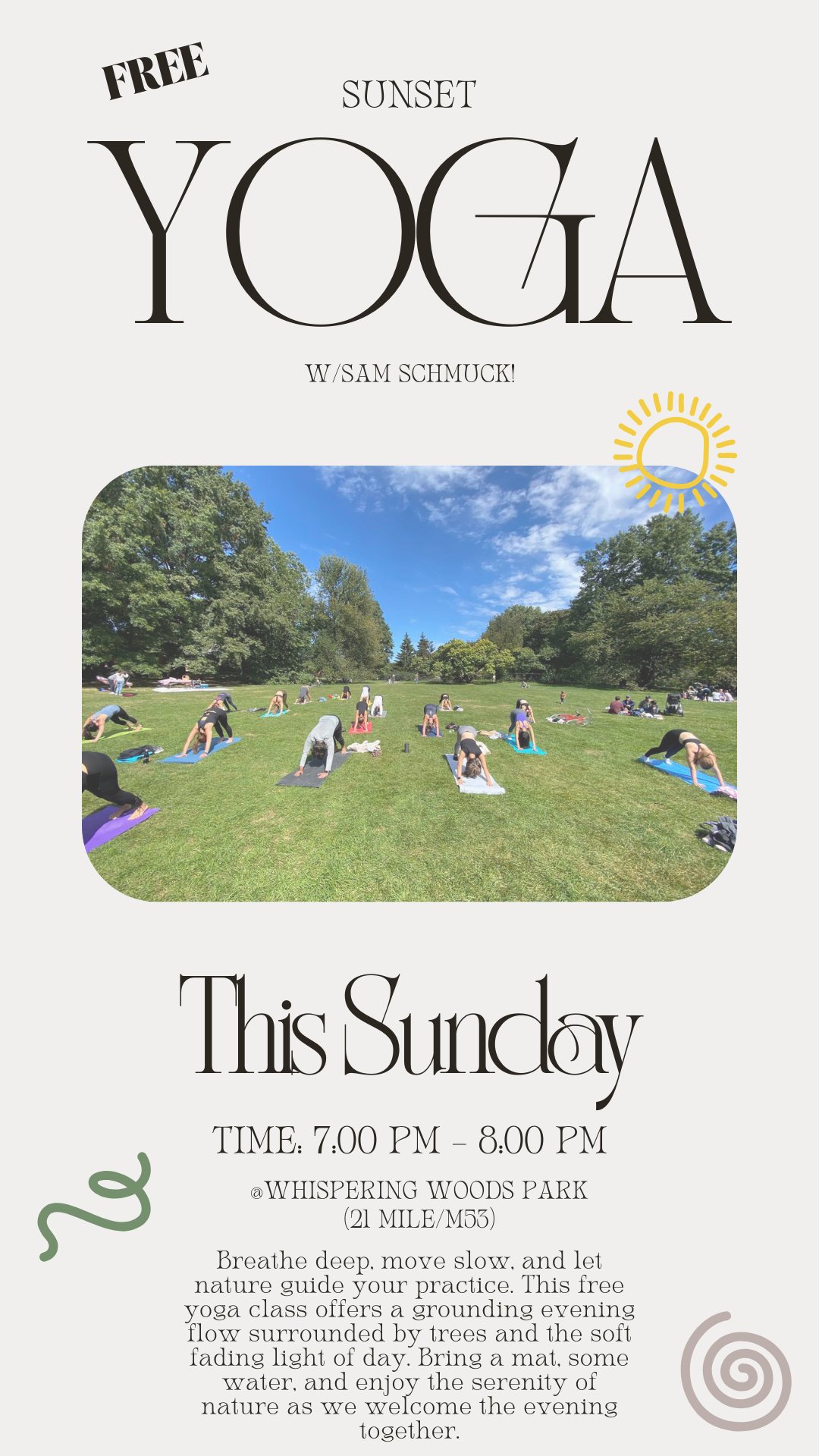 FREE Sunset Yoga in the Park w/Ohana Fitness and Wellness!