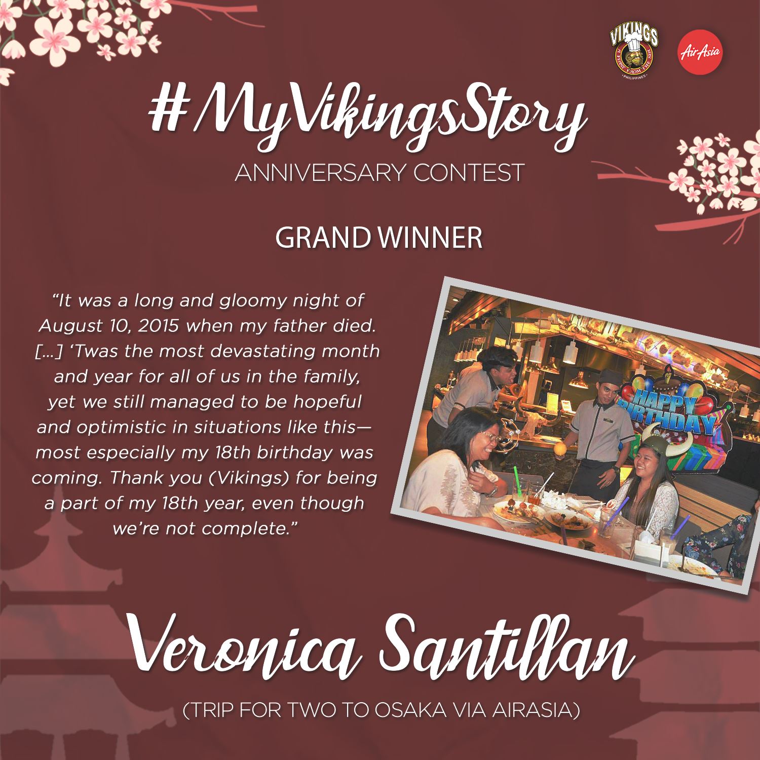 Vikings - Congratulations, Veronica Santillan! Enjoy your trip to Osaka ...