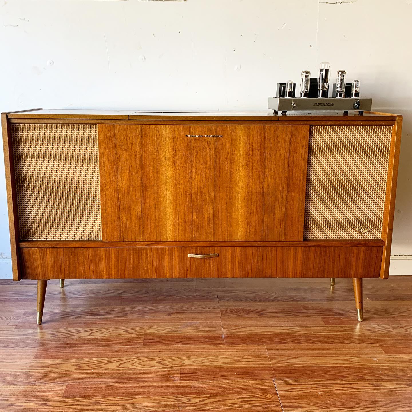 1966 Grundig record player with high gloss teak wood