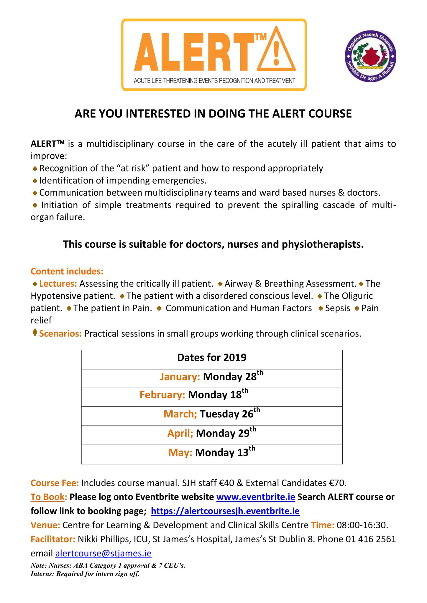 St - ALERT course - suitable for doctors, nurses and physiotherapists ...