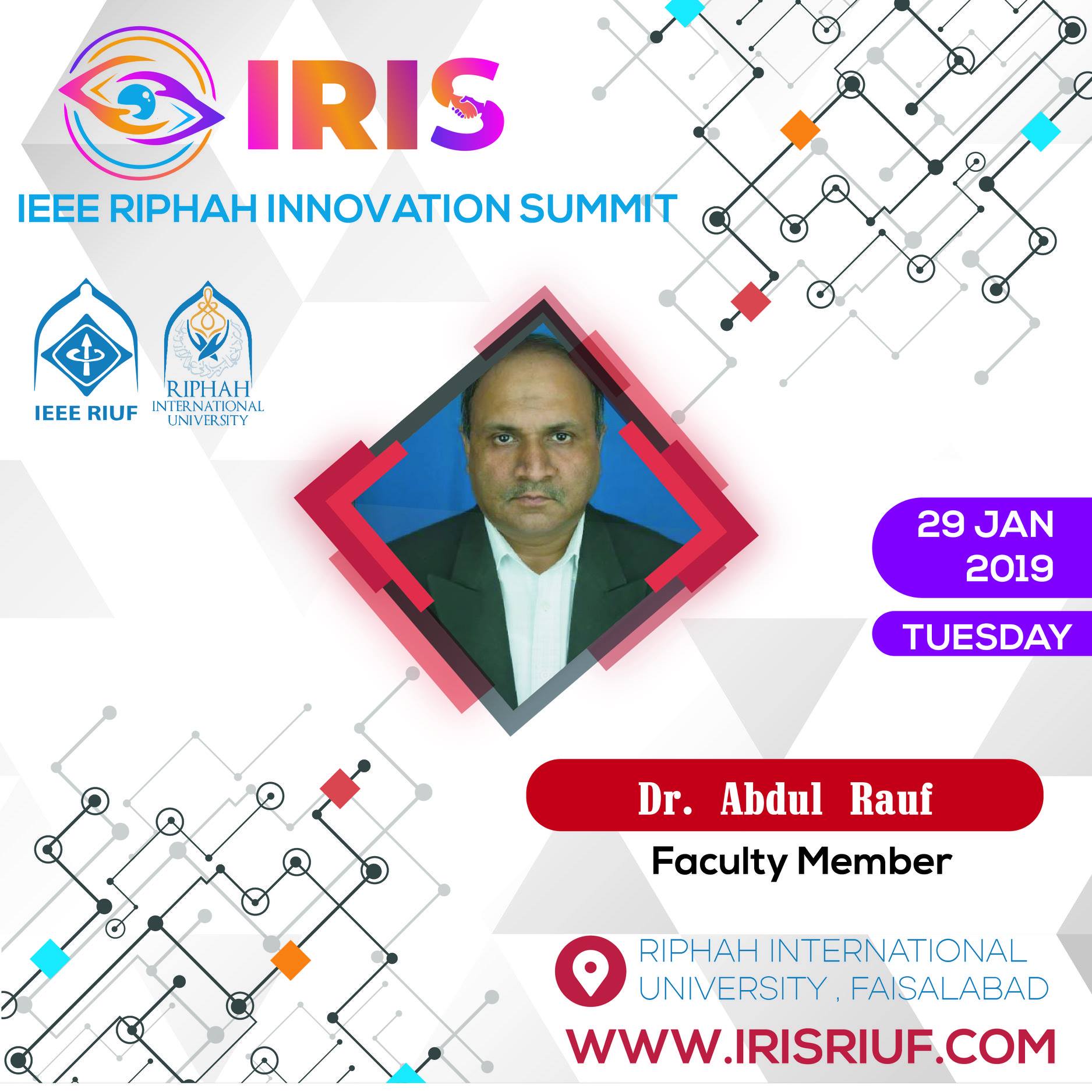 IEEE - RIUF - Dr. Abdul Rauf (Faculty Member)