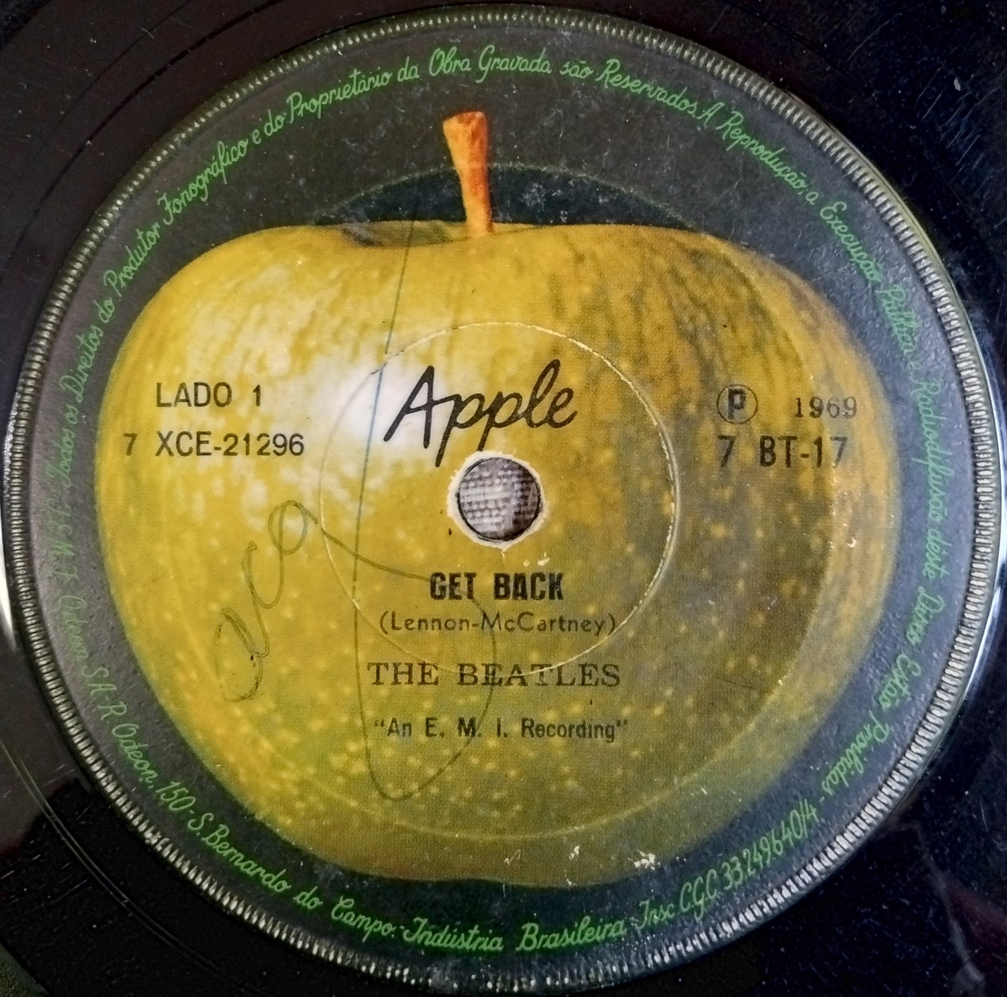 The Beatles Get Back/Don't Let Me Down Odeon/Apple Records Brazil
