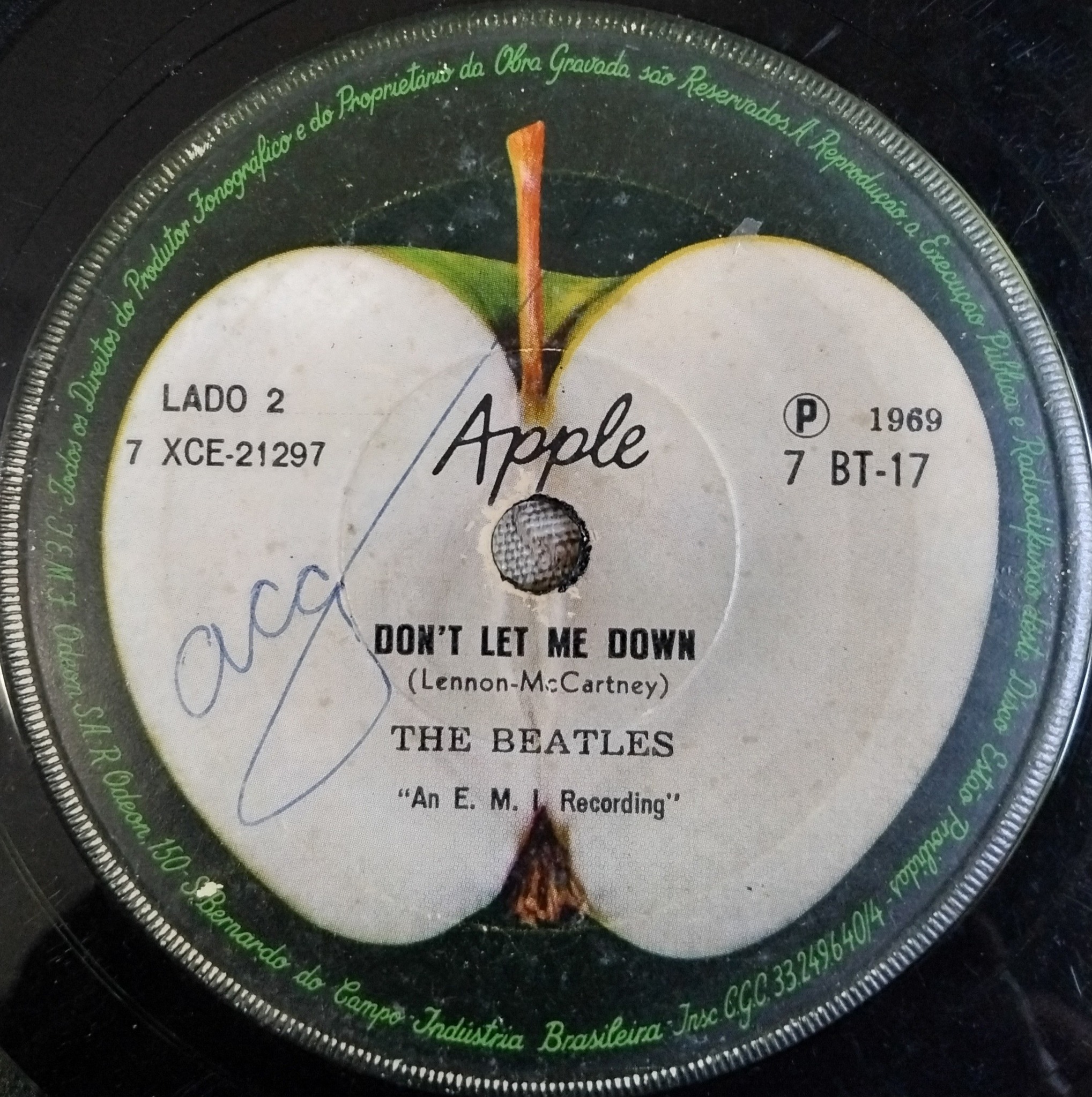 The Beatles Get Back/Don't Let Me Down Odeon/Apple Records Brazil