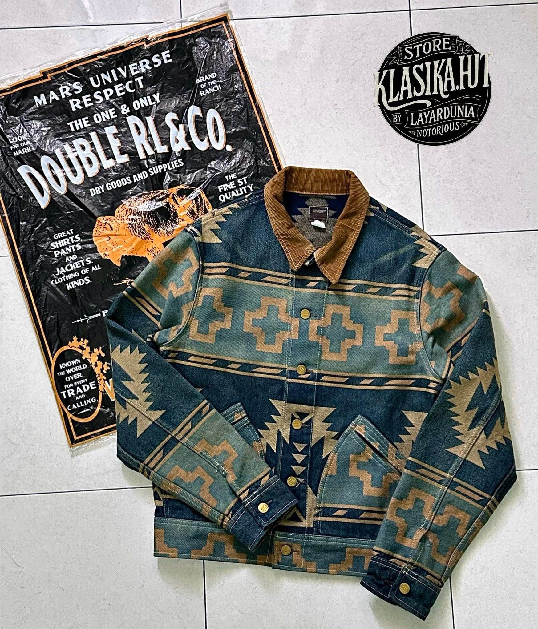 Limited edition RRL Valero Jacquard trucker jacket - corduroy-trim