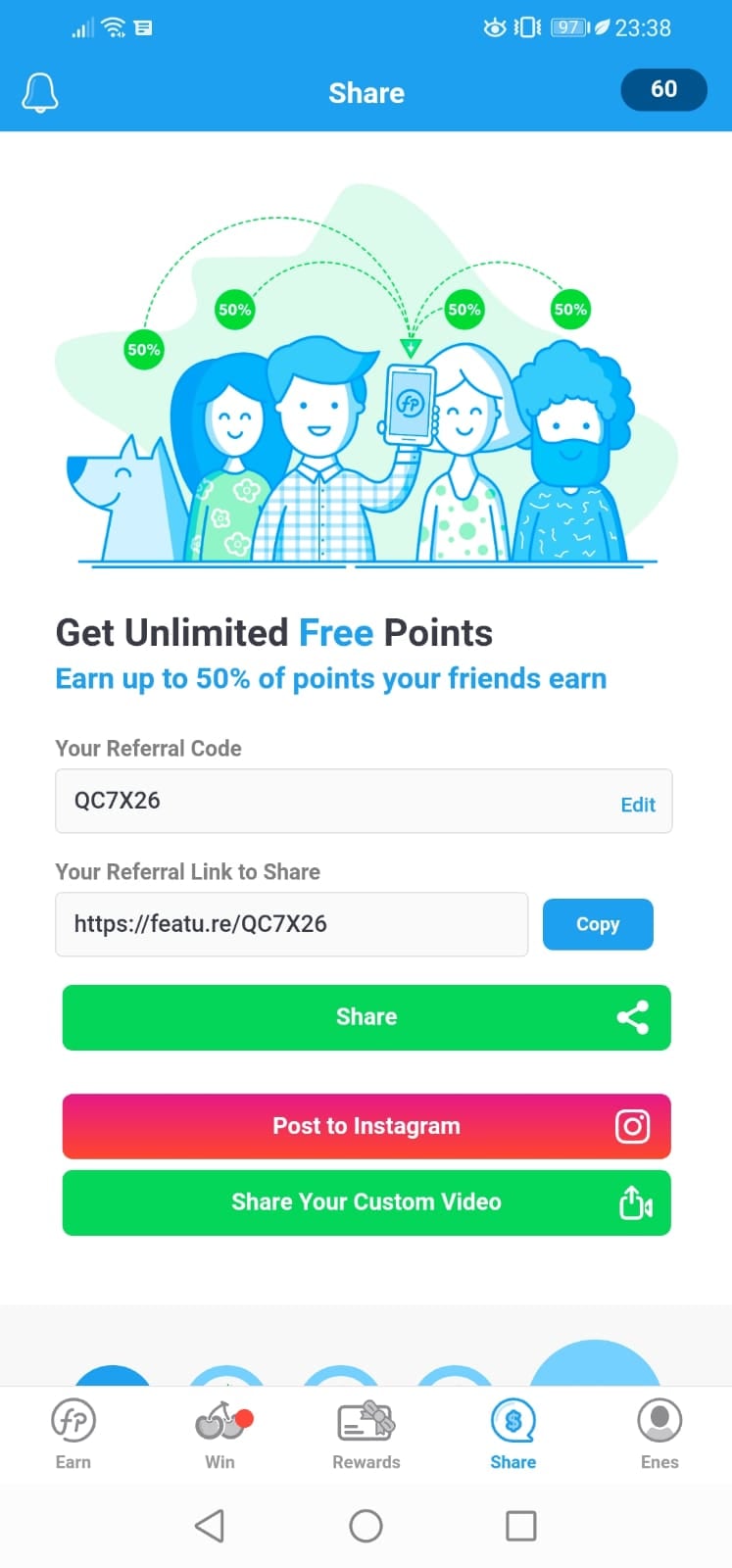 FeaturePoints Referral Codes