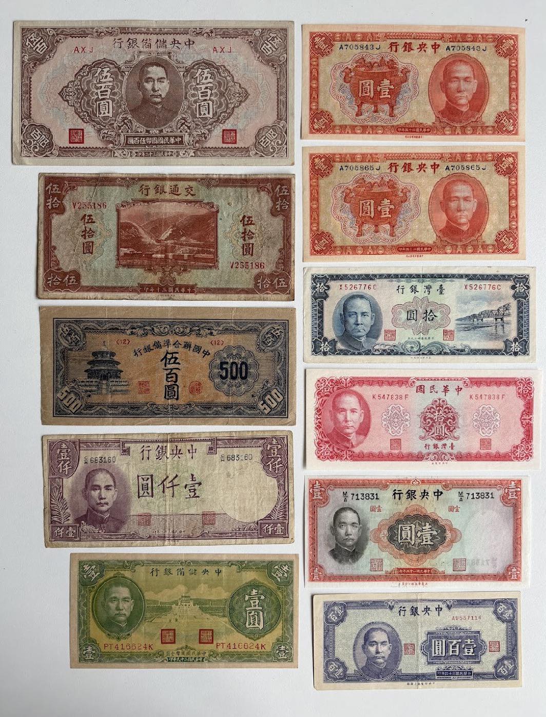 1922 Sino-Scandinavian Bank 1 and 5 yuan notes