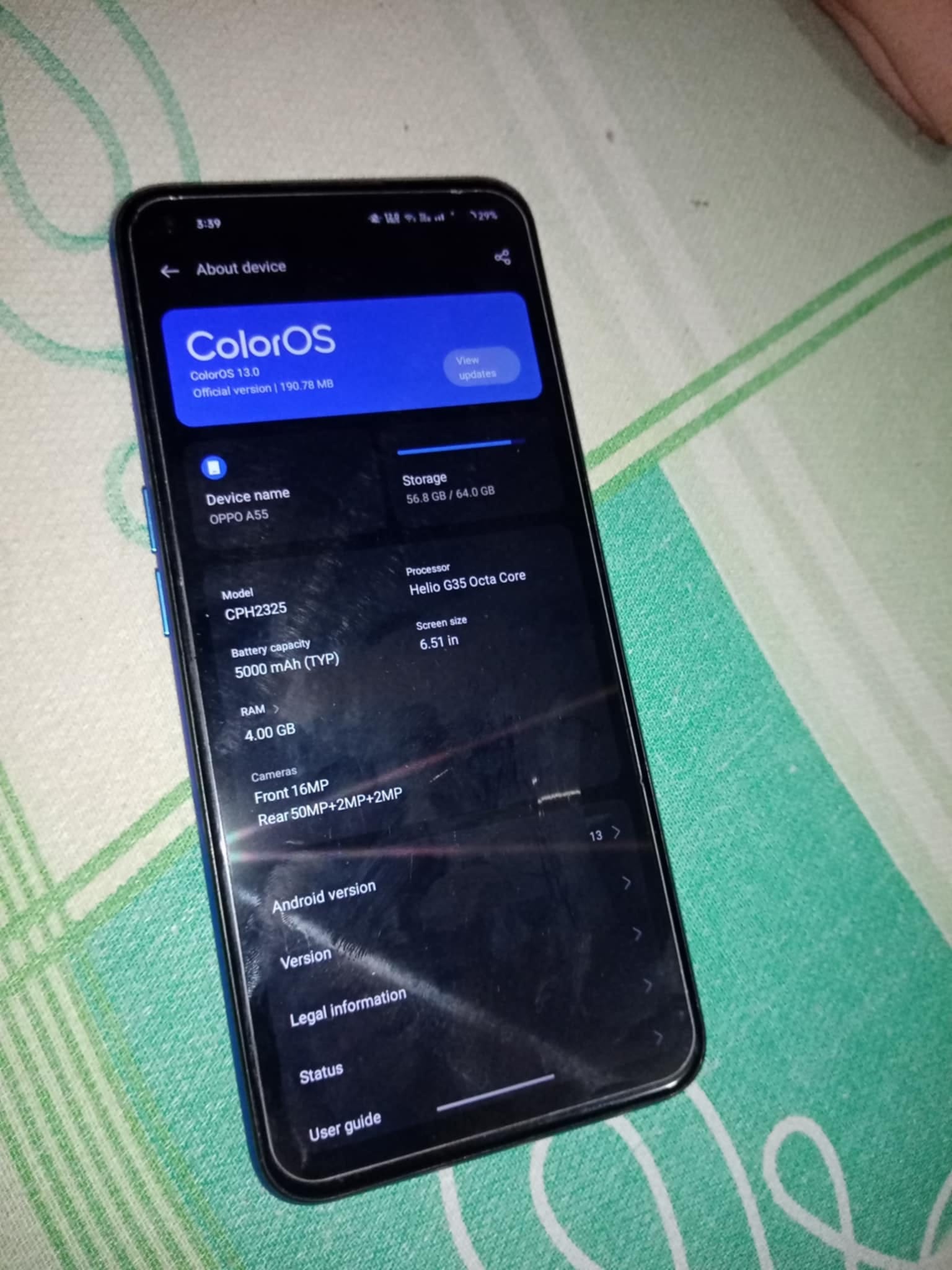 Smartphone OPPO A55s 5G 64GB Nero &ndash; Usato Dal Giappone, Sbloccato